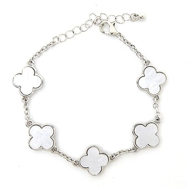 Acetate Marble Effect Clover Chain  Bracelet