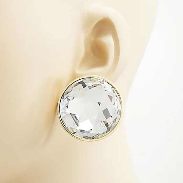 Bold Dazzling Stone Stud Earrings