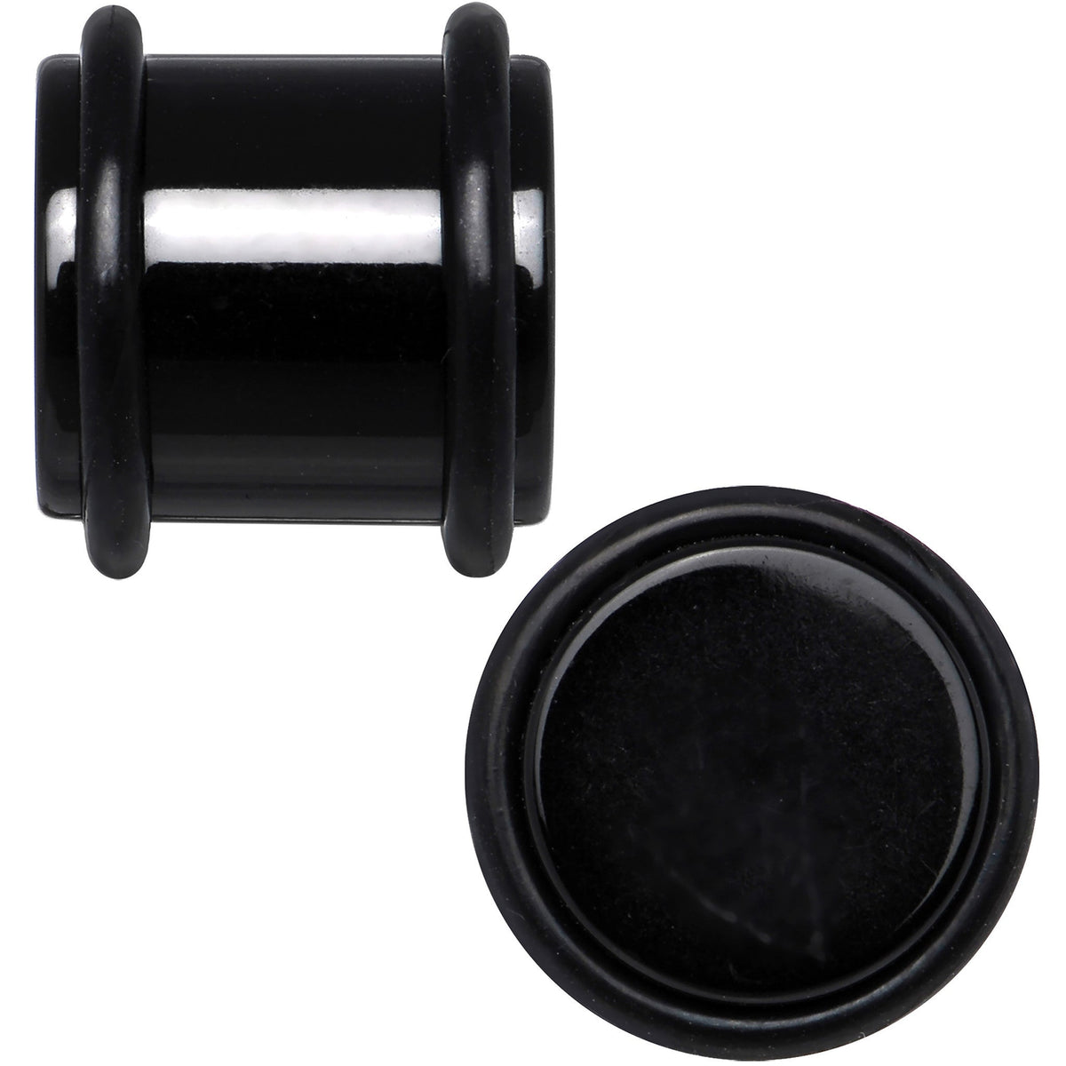 1/2 Black Acrylic Straight Plug Pair