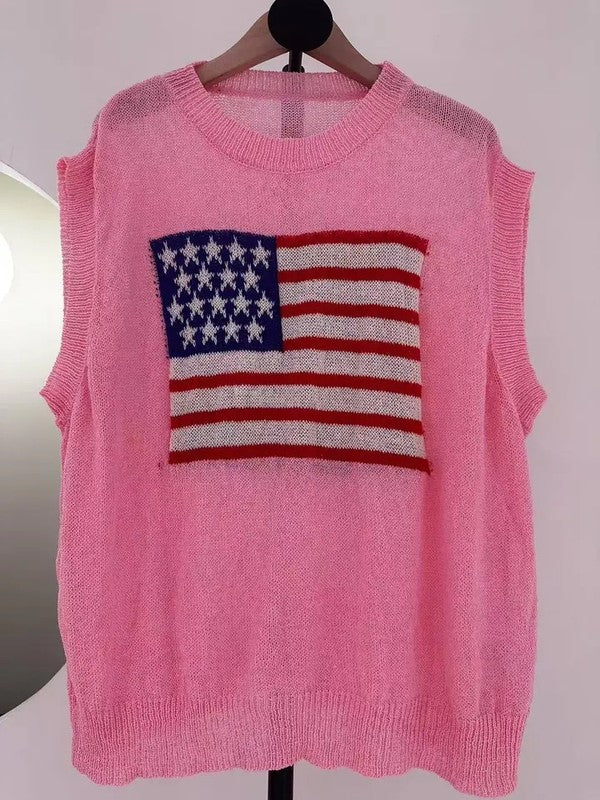 Flag Knit Sweater Top