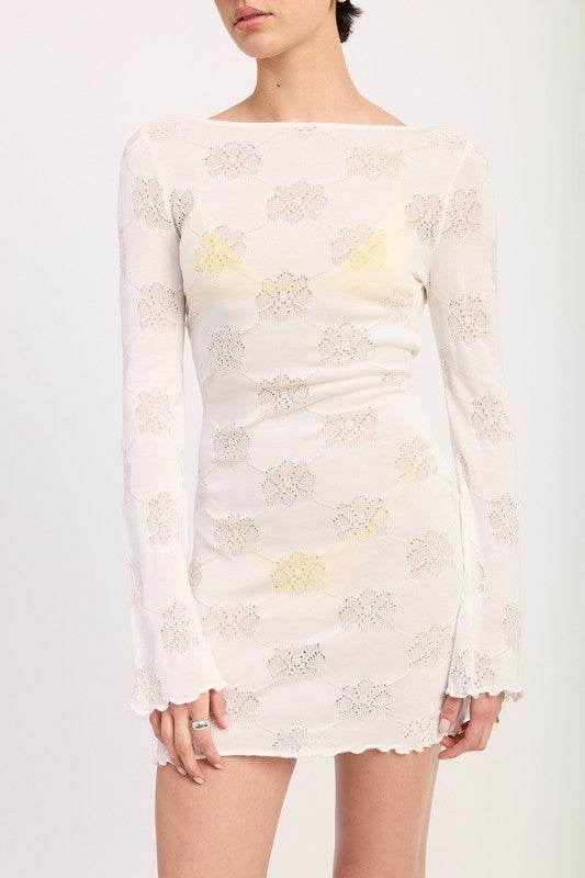 MINI OPEN BACK LONG SLEEVE DRESS