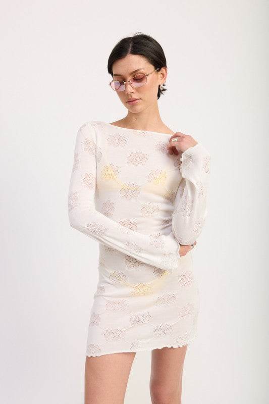 MINI OPEN BACK LONG SLEEVE DRESS