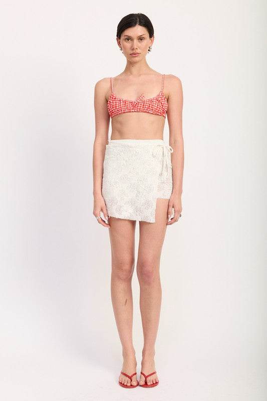 LACE WRAP SKIRT WITH DRAWSTRING
