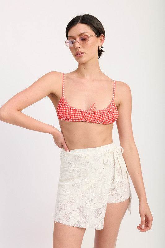 LACE WRAP SKIRT WITH DRAWSTRING