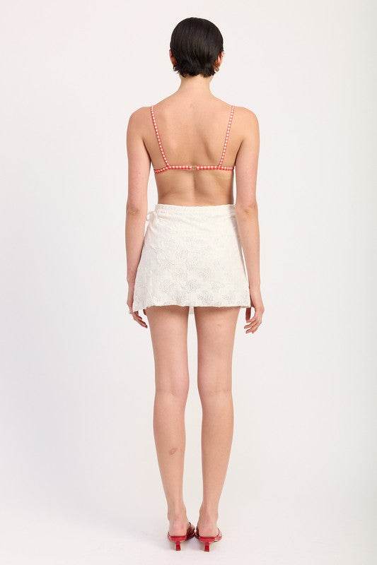 LACE WRAP SKIRT WITH DRAWSTRING