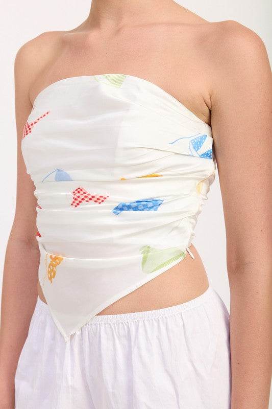 PRINTED TUBE SCARF TOP