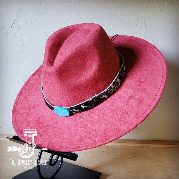 Spotted Hide w/Turq Slab Leather Band Choice Hat