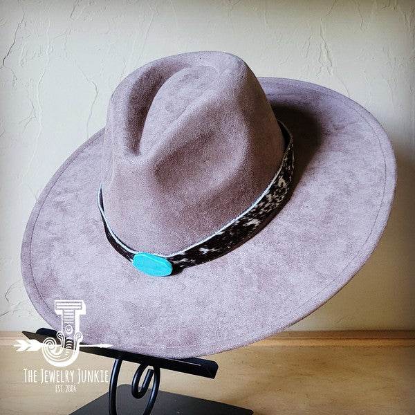 Spotted Hide w/Turq Slab Leather Band Choice Hat