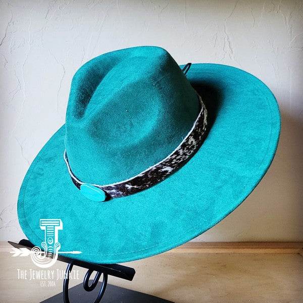 Spotted Hide w/Turq Slab Leather Band Choice Hat