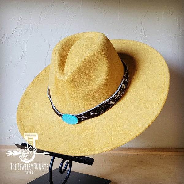Spotted Hide w/Turq Slab Leather Band Choice Hat