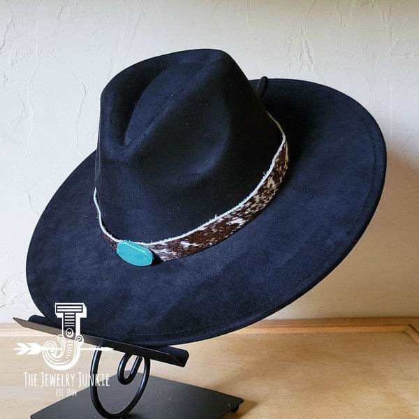Spotted Hide w/Turq Slab Leather Band Choice Hat