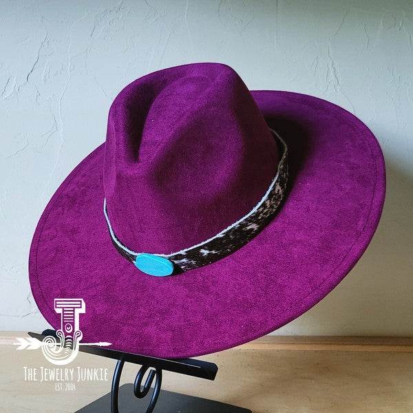 Spotted Hide w/Turq Slab Leather Band Choice Hat