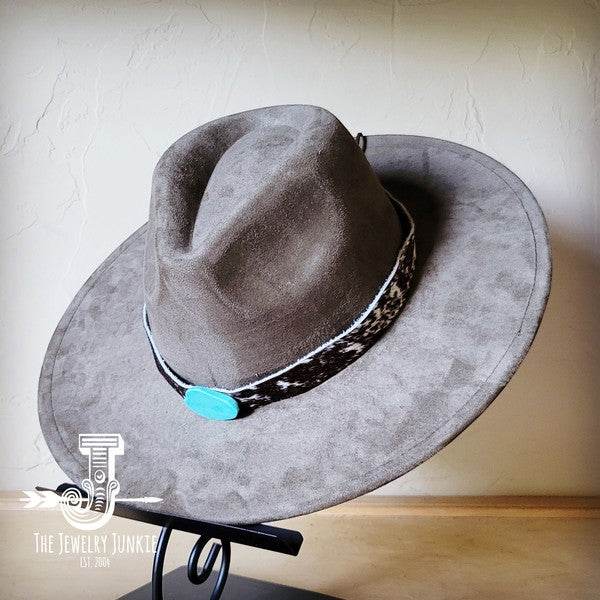 Spotted Hide w/Turq Slab Leather Band Choice Hat