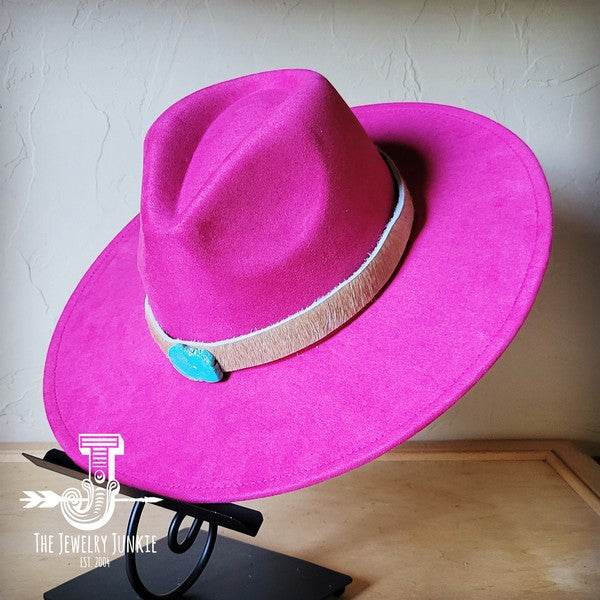 Tan Hide w/Turq Slab Leather Band Choice Hat