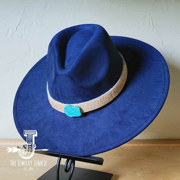 Tan Hide w/Turq Slab Leather Band Choice Hat