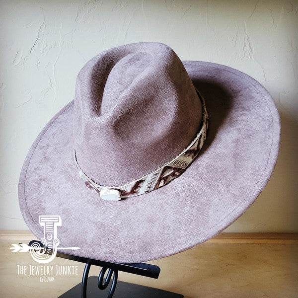 Gold Aztec Turq Slab Leather Band Choice Hat