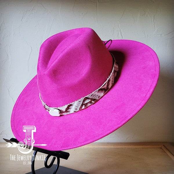 Gold Aztec Turq Slab Leather Band Choice Hat