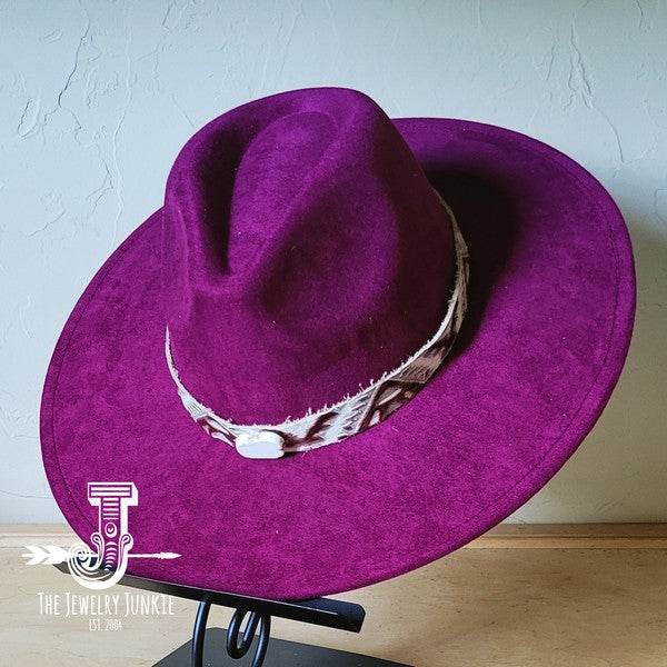 Gold Aztec Turq Slab Leather Band Choice Hat