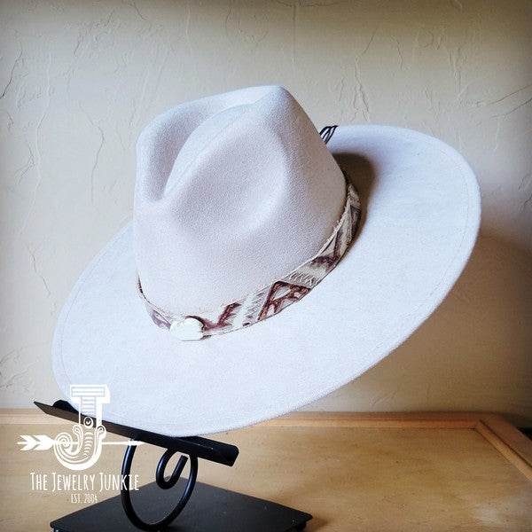 Gold Aztec Turq Slab Leather Band Choice Hat