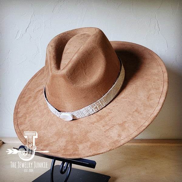 Gold Gator Turquoise Slab Leather Band Choice Hat