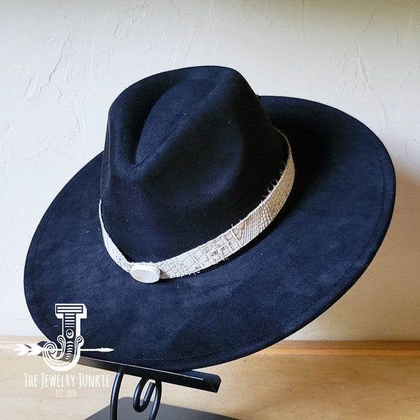 Gold Gator Turquoise Slab Leather Band Choice Hat