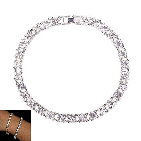 5mm 7 Inch Crown Rhinestone Tennis Bracelet