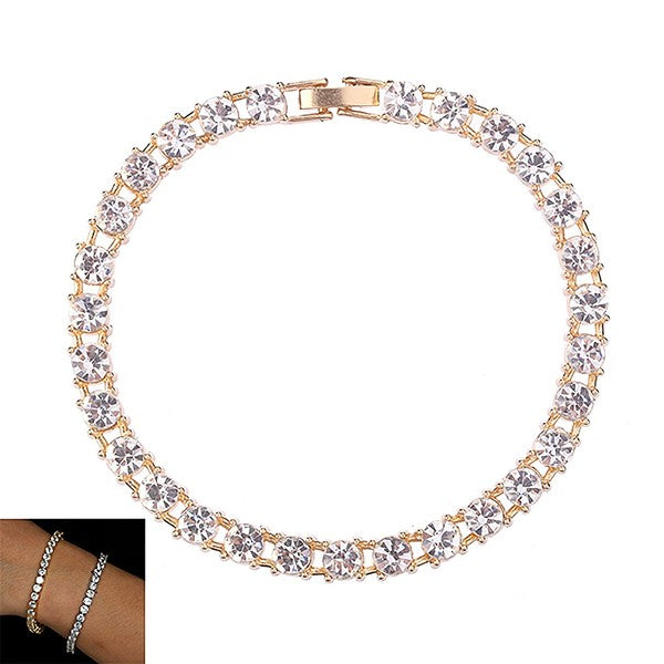5mm 7 Inch Crown Rhinestone Tennis Bracelet