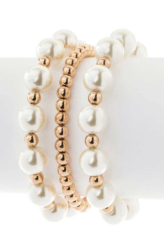 Mix Pearls Stretch Bracelet Set