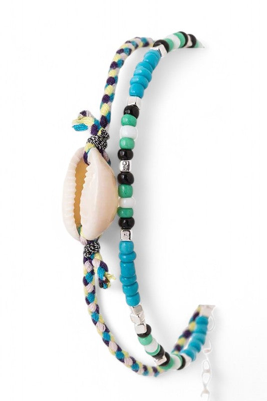Sea Shell Mix Beads String Bracelet