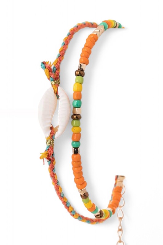 Sea Shell Mix Beads String Bracelet