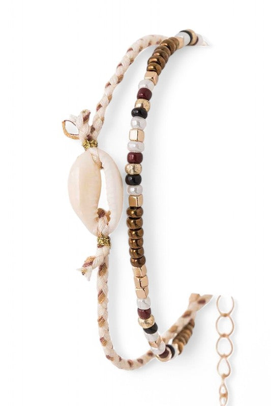 Sea Shell Mix Beads String Bracelet
