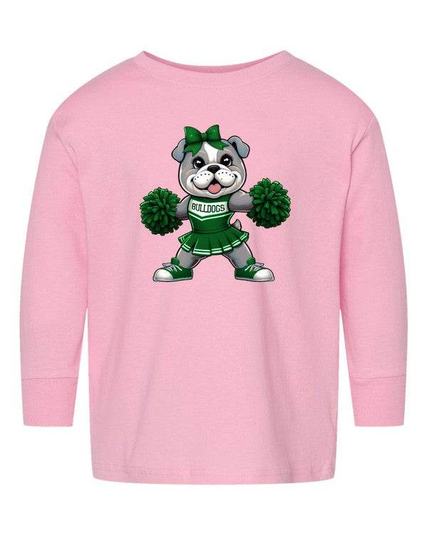 Bulldog Cheerleader Toddler Graphic Tee
