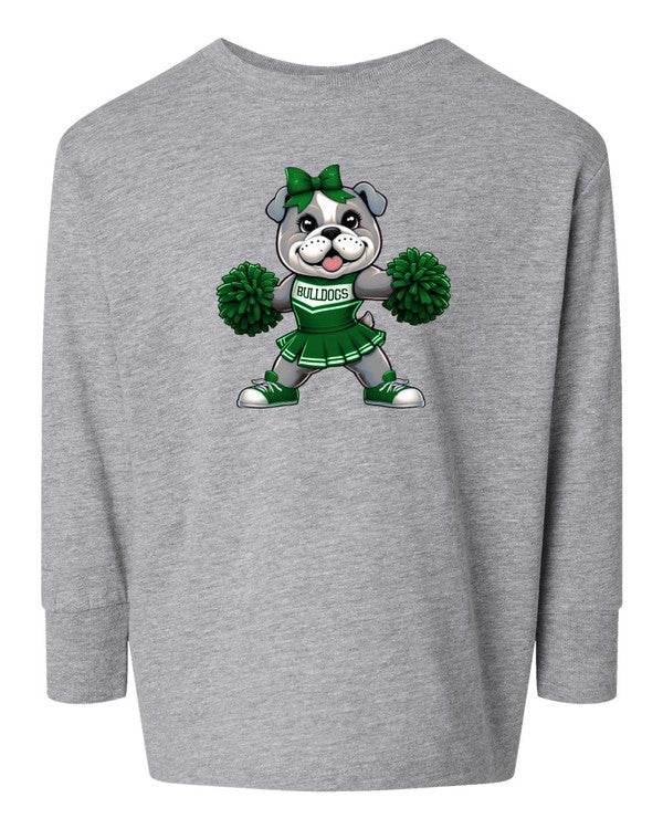 Bulldog Cheerleader Toddler Graphic Tee