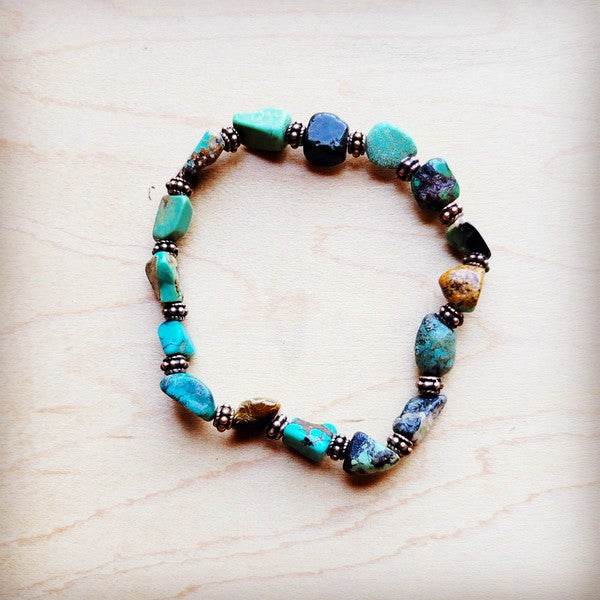 Genuine HuBei Natural Turq Beaded w/ Copper