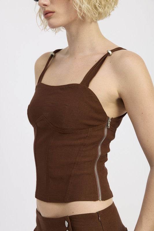 RING STRAP CORSET TOP