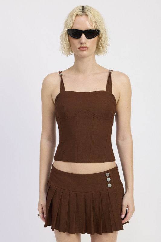 RING STRAP CORSET TOP