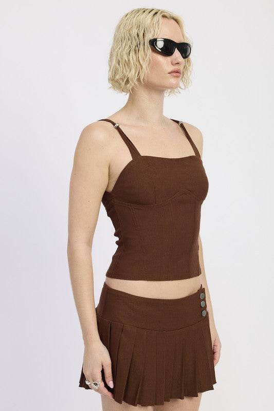 RING STRAP CORSET TOP