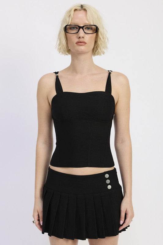RING STRAP CORSET TOP