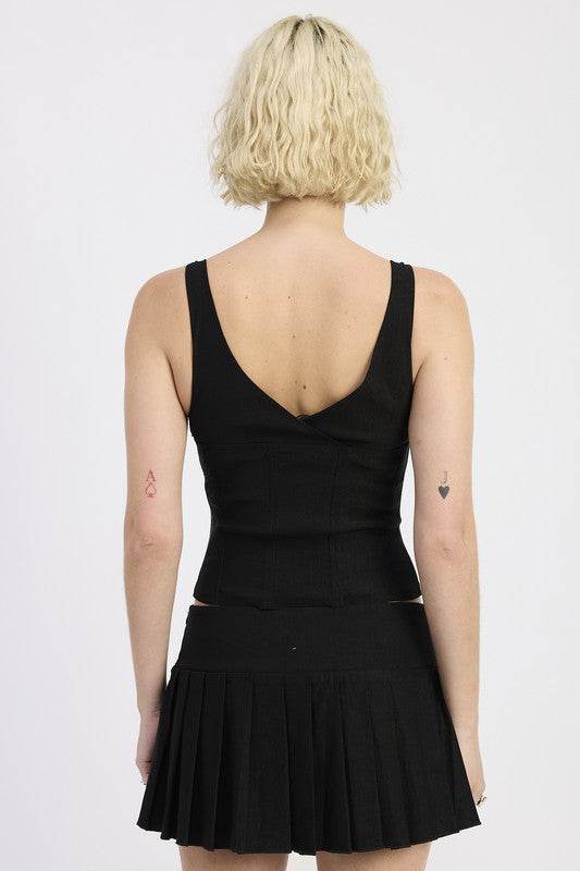 RING STRAP CORSET TOP