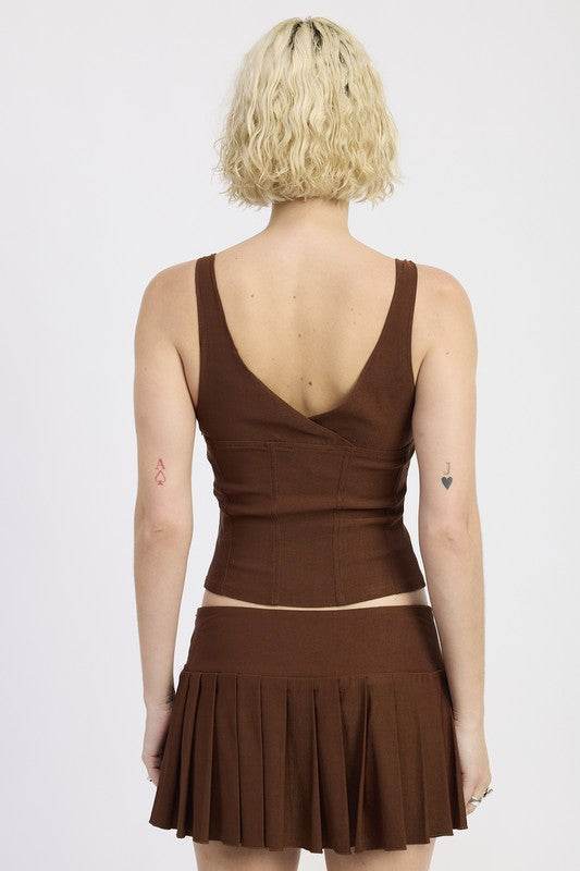 RING STRAP CORSET TOP