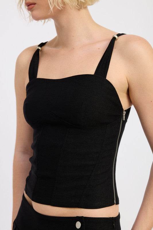 RING STRAP CORSET TOP