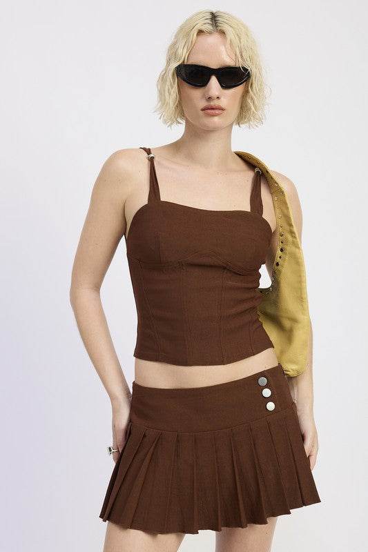 RING STRAP CORSET TOP