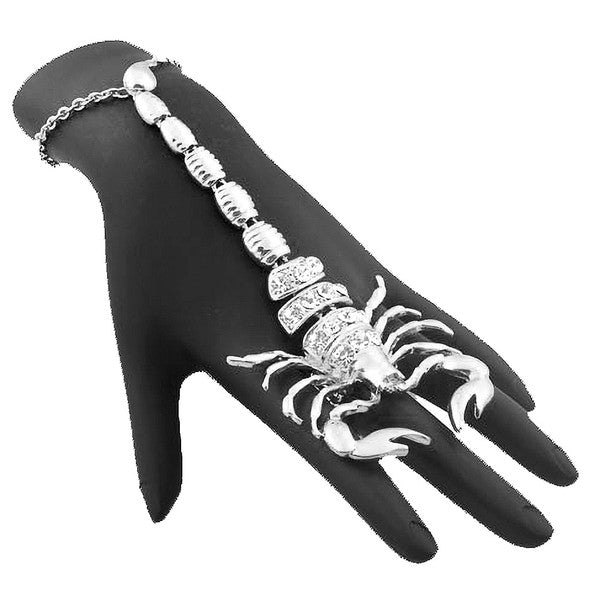 Scorpion Rhinestone Hand Chain Bracelet