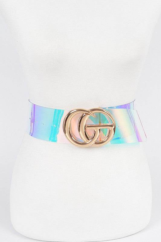 Plus Size Logo Clear PVC Belt