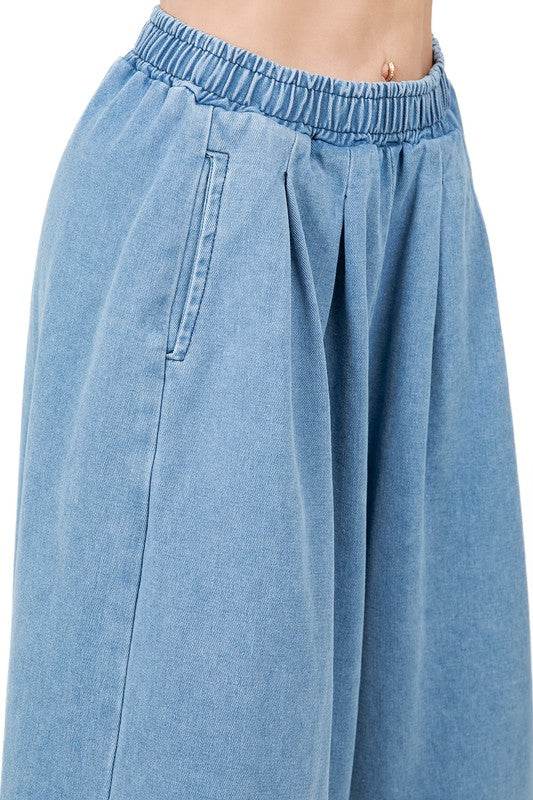 WOMEN FASHION HAREM STYLE DENIM PANTS