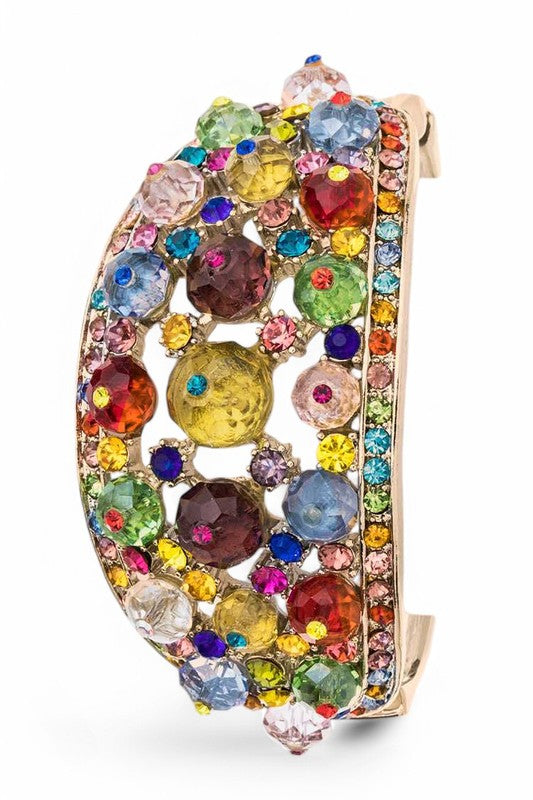 Oversize Crystal Statement Hinged Bangle
