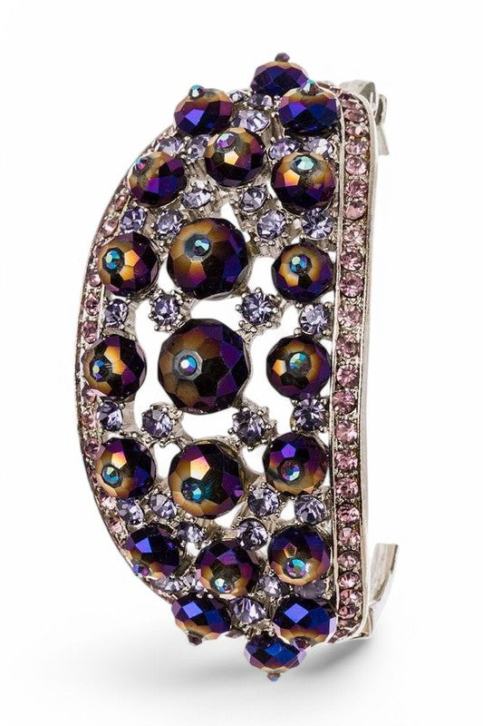Oversize Crystal Statement Hinged Bangle