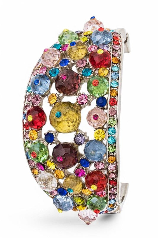 Oversize Crystal Statement Hinged Bangle