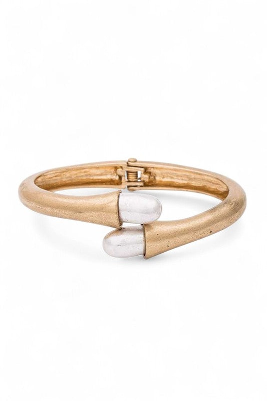 2 Tone Iconic Hinged Bangle