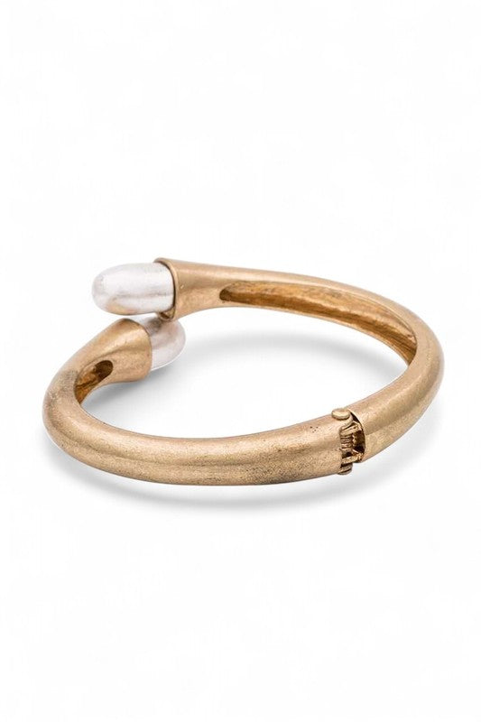 2 Tone Iconic Hinged Bangle